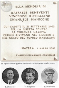Monumento a ricordo di Raffaele Beneventi, Vincenzo Rutigliano e Emanuele Manicone. 