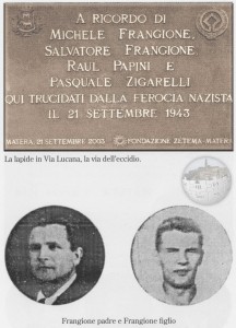 Monumento a ricordo di Michele Frangione, Salvatore Frangione, Raul Papini e Pasquale Zigarelli. 