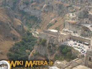 Panorama dal campanile della Cattedrale di Matera - Piazza San Pietro Caveoso e chiesa rupestre Santa Maria di Idris