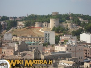 Panorama dal campanile della Cattedrale di Matera - Castello Tramontano