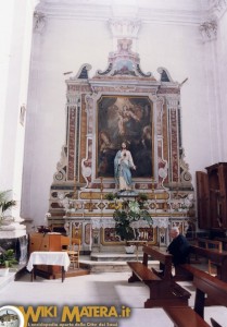 Terzo altare a destra, rappresentazione su tela della Madonna delle Grazie con Sant’Agostino e Santa Monica - Chiesa di Sant'Agostino Matera     